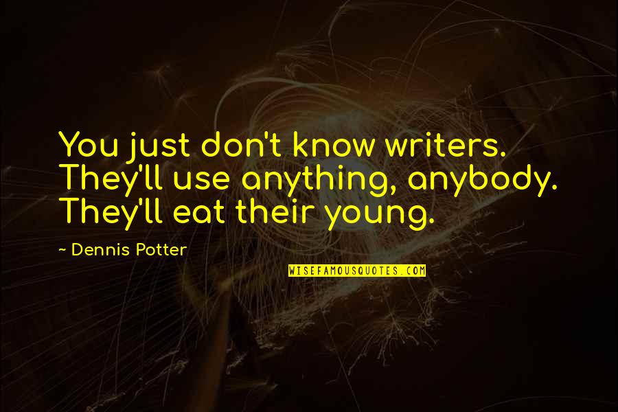 Weekends Getaway Quotes By Dennis Potter: You just don't know writers. They'll use anything,