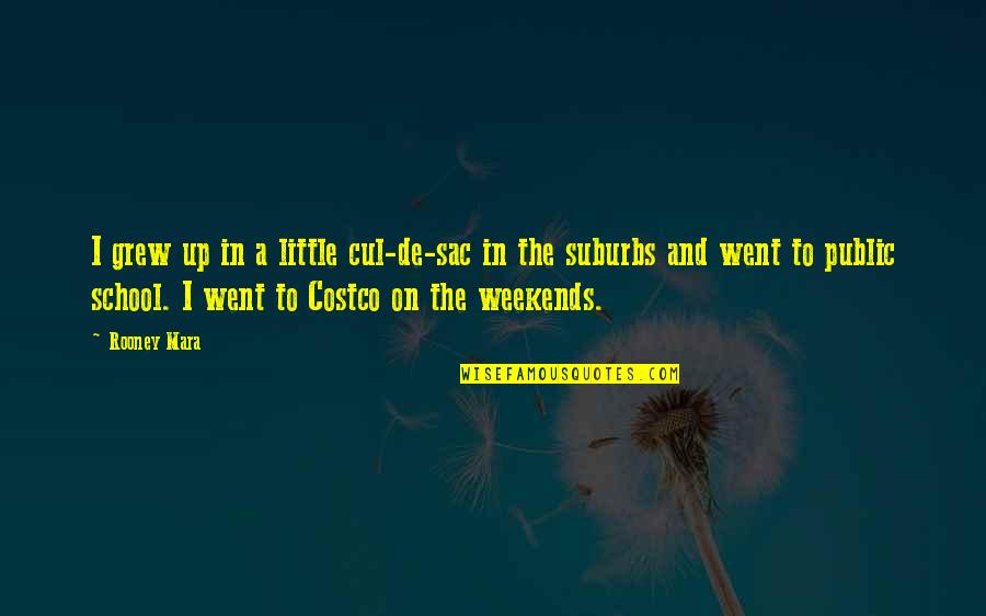 Weekends Over Quotes By Rooney Mara: I grew up in a little cul-de-sac in