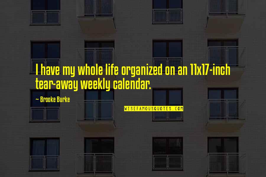 Weekly's Quotes By Brooke Burke: I have my whole life organized on an