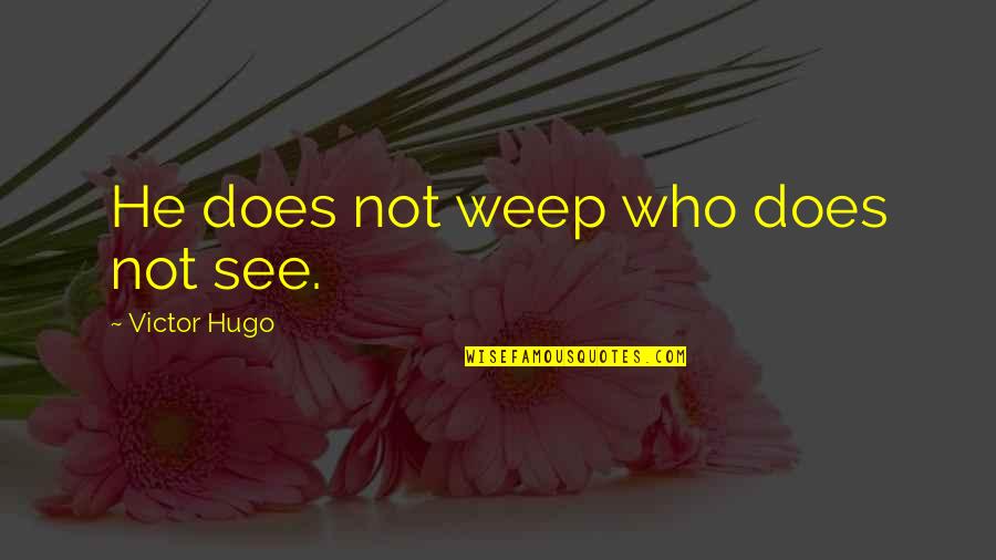 Weep Not Quotes By Victor Hugo: He does not weep who does not see.