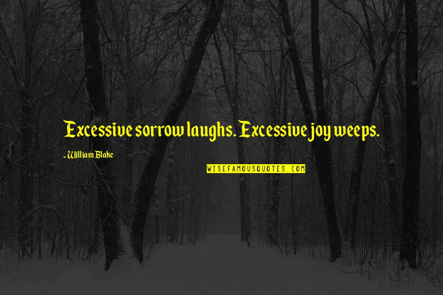 Weeps Quotes By William Blake: Excessive sorrow laughs. Excessive joy weeps.