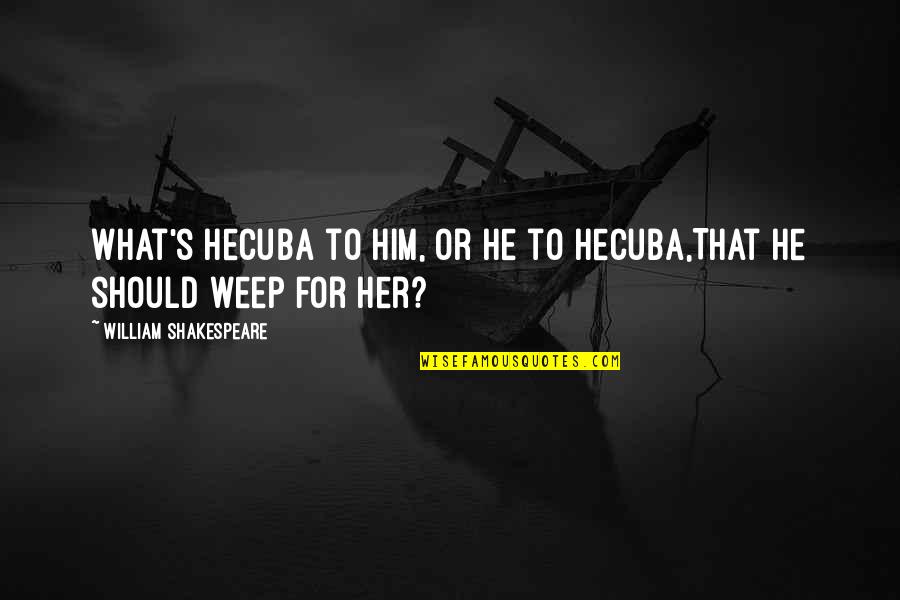 Weep'st Quotes By William Shakespeare: What's Hecuba to him, or he to Hecuba,That
