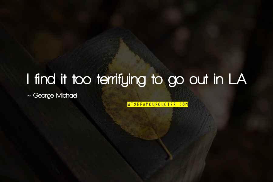 Wegetstuck Quotes By George Michael: I find it too terrifying to go out