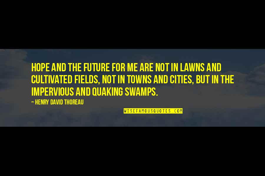 Wehmut Schumann Quotes By Henry David Thoreau: Hope and the future for me are not Wehmut Schumann Quotes By Henry David Thoreau: Hope and the future for me are not