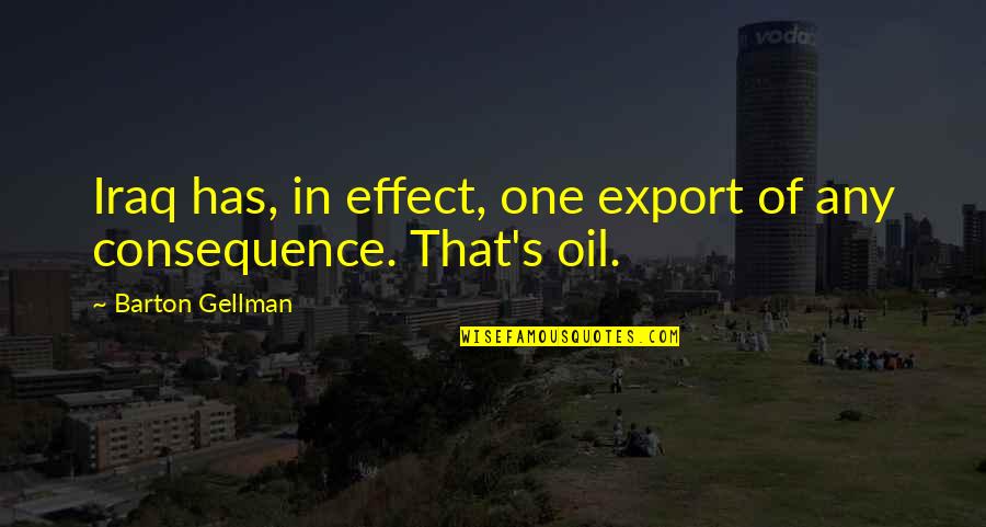 Weible Paint Quotes By Barton Gellman: Iraq has, in effect, one export of any