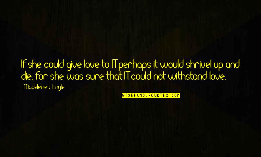 Weiblicher Fisch Quotes By Madeleine L'Engle: If she could give love to IT perhaps Weiblicher Fisch Quotes By Madeleine L'Engle: If she could give love to IT perhaps