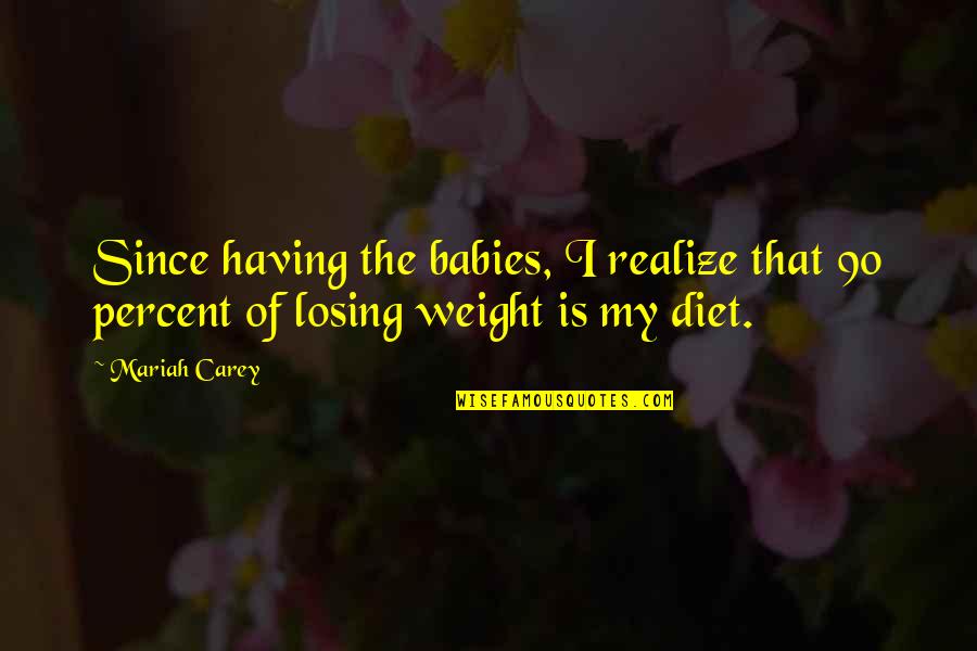 Weight Losing Quotes By Mariah Carey: Since having the babies, I realize that 90