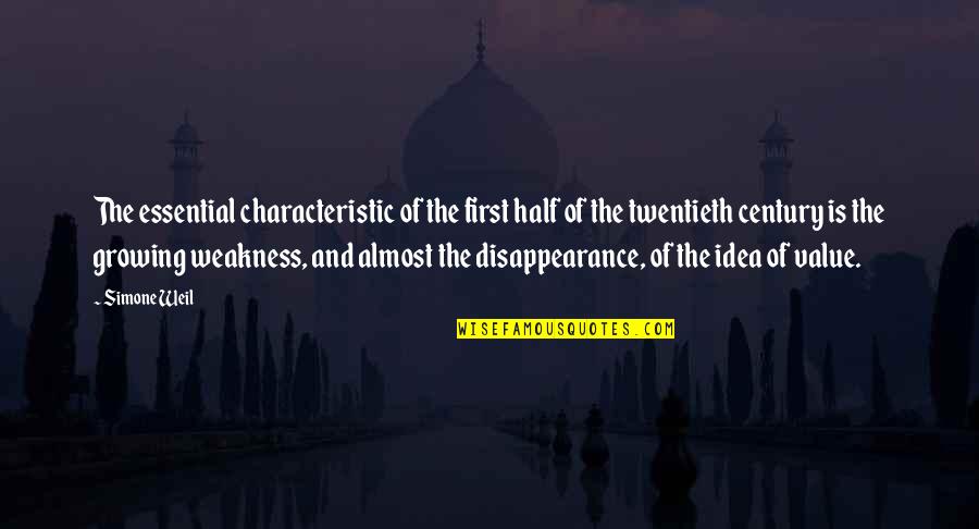 Weil Quotes By Simone Weil: The essential characteristic of the first half of Weil Quotes By Simone Weil: The essential characteristic of the first half of