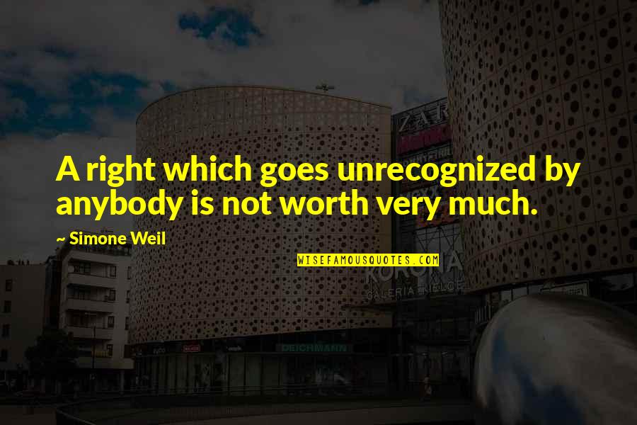 Weil Simone Quotes By Simone Weil: A right which goes unrecognized by anybody is