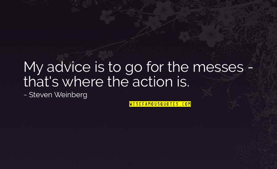 Weinberg Quotes By Steven Weinberg: My advice is to go for the messes