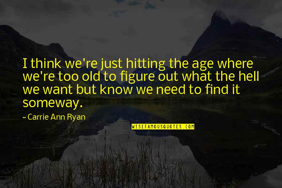 Weinberger Quotes By Carrie Ann Ryan: I think we're just hitting the age where Weinberger Quotes By Carrie Ann Ryan: I think we're just hitting the age where