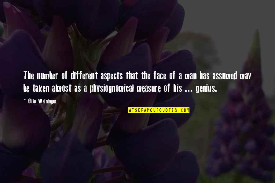 Weininger Otto Quotes By Otto Weininger: The number of different aspects that the face
