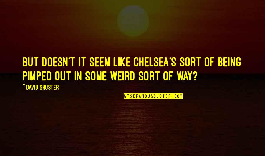 Weird But Quotes By David Shuster: But doesn't it seem like Chelsea's sort of