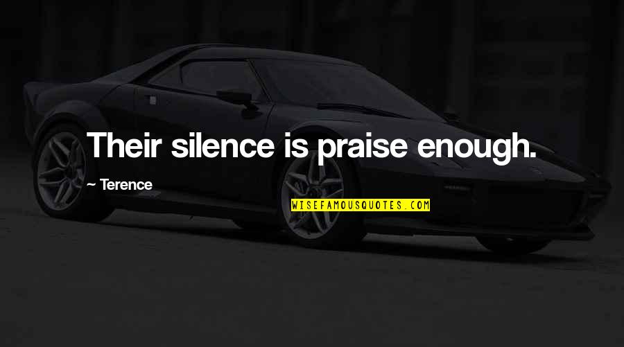 Weird Quotes And Quotes By Terence: Their silence is praise enough.