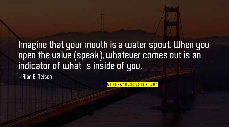 Weirdos Spanish Quotes By Alan E. Nelson: Imagine that your mouth is a water spout. Weirdos Spanish Quotes By Alan E. Nelson: Imagine that your mouth is a water spout.