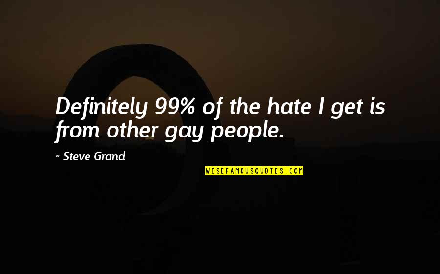 Weisenburger Omaha Quotes By Steve Grand: Definitely 99% of the hate I get is