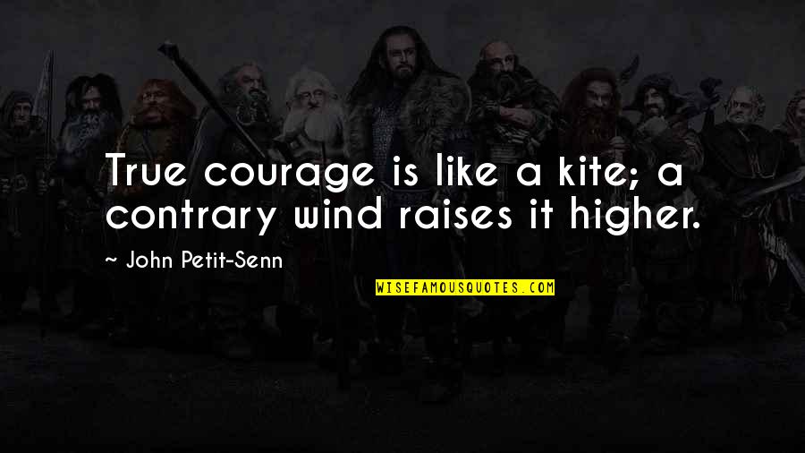 Weishaupt Corporation Quotes By John Petit-Senn: True courage is like a kite; a contrary Weishaupt Corporation Quotes By John Petit-Senn: True courage is like a kite; a contrary