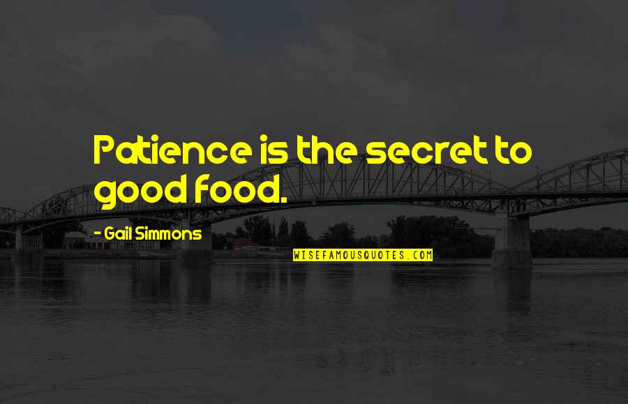Weismore Construction Quotes By Gail Simmons: Patience is the secret to good food.