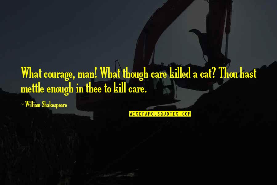 Weissmann Pardon Quotes By William Shakespeare: What courage, man! What though care killed a