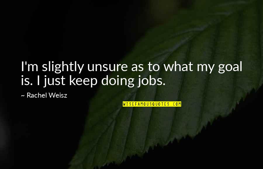 Weisz Rachel Quotes By Rachel Weisz: I'm slightly unsure as to what my goal