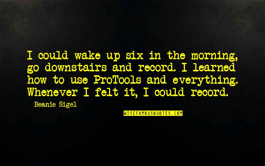 Weiterhin Satze Quotes By Beanie Sigel: I could wake up six in the morning,