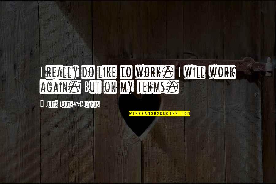Weland Ab Quotes By Julia Louis-Dreyfus: I really do like to work. I will