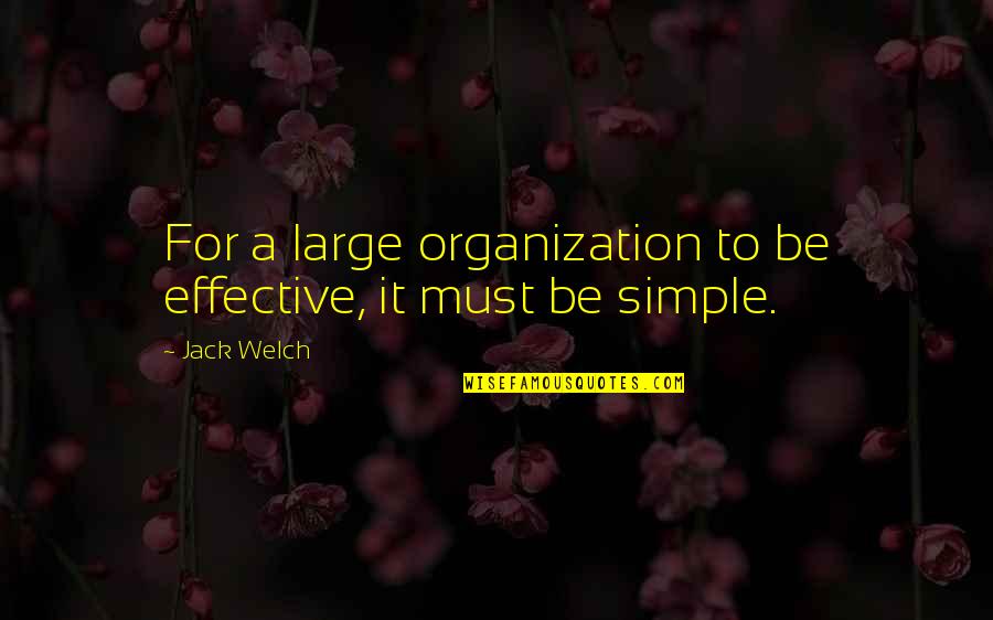 Welch Quotes By Jack Welch: For a large organization to be effective, it