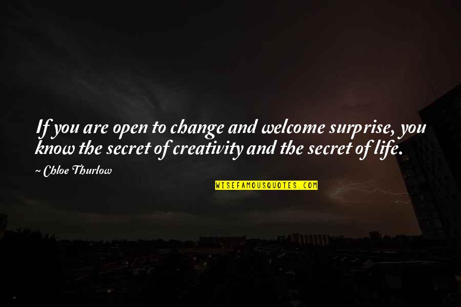 Welcome In My Life Quotes By Chloe Thurlow: If you are open to change and welcome
