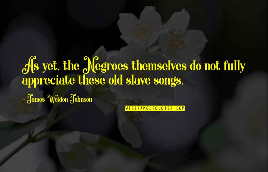 Weldon Johnson Quotes By James Weldon Johnson: As yet, the Negroes themselves do not fully