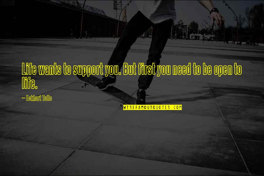 Welfarism Ideology Quotes By Eckhart Tolle: Life wants to support you. But first you