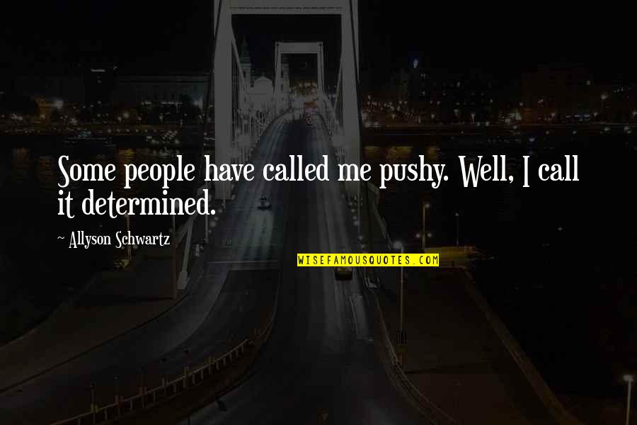 Well And Call Me Quotes By Allyson Schwartz: Some people have called me pushy. Well, I