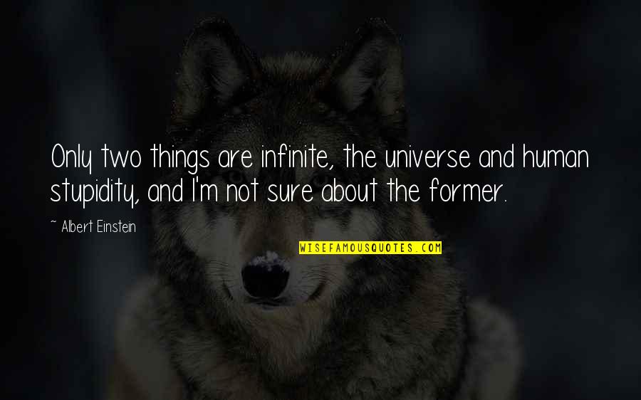 Well Connected Quotes By Albert Einstein: Only two things are infinite, the universe and