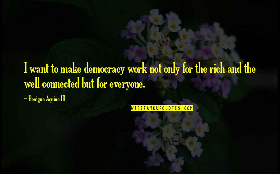 Well Connected Quotes By Benigno Aquino III: I want to make democracy work not only