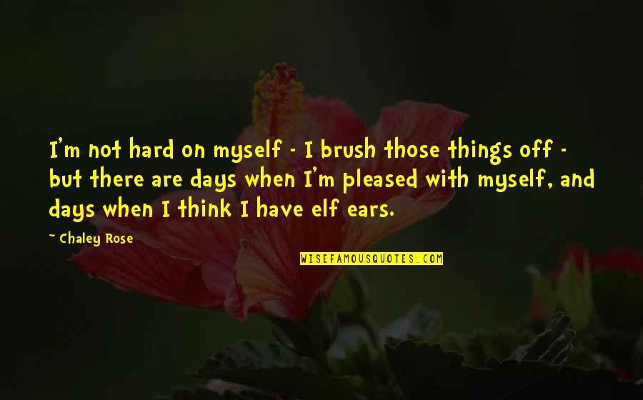Well Cross That Bridge When We Get There Quotes By Chaley Rose: I'm not hard on myself - I brush