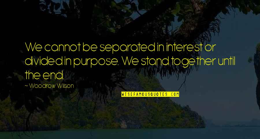 We'll End Up Together Quotes By Woodrow Wilson: We cannot be separated in interest or divided