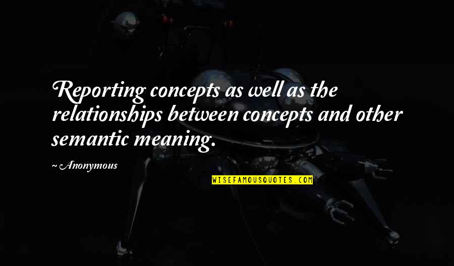Well Meaning Quotes By Anonymous: Reporting concepts as well as the relationships between
