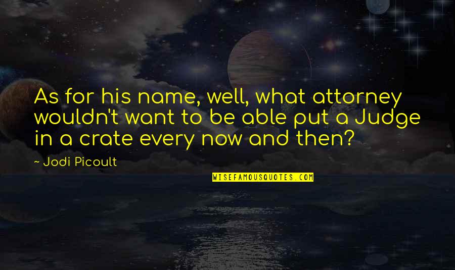 Well Put Quotes By Jodi Picoult: As for his name, well, what attorney wouldn't Well Put Quotes By Jodi Picoult: As for his name, well, what attorney wouldn't