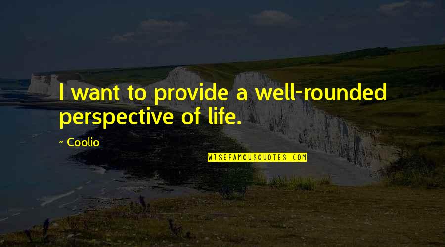 Well Rounded Life Quotes By Coolio: I want to provide a well-rounded perspective of