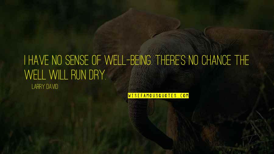 Well Running Dry Quotes By Larry David: I have no sense of well-being. There's no
