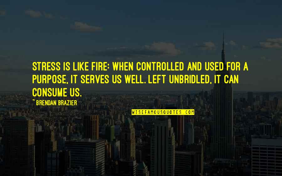 Well Used Quotes By Brendan Brazier: Stress is like fire: When controlled and used