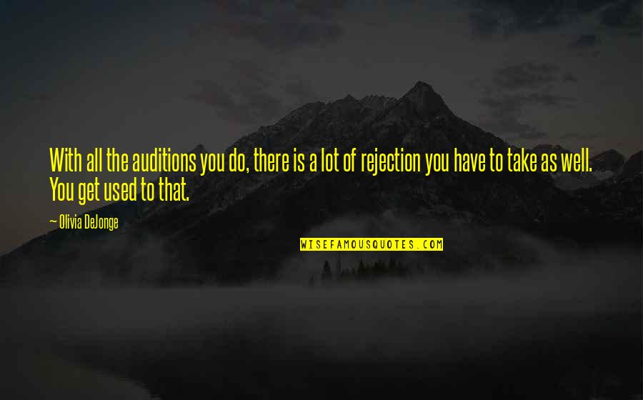 Well Used Quotes By Olivia DeJonge: With all the auditions you do, there is