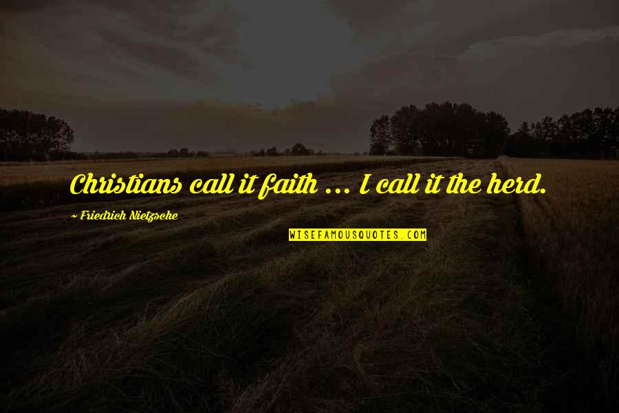 Well Wisher Quotes By Friedrich Nietzsche: Christians call it faith ... I call it