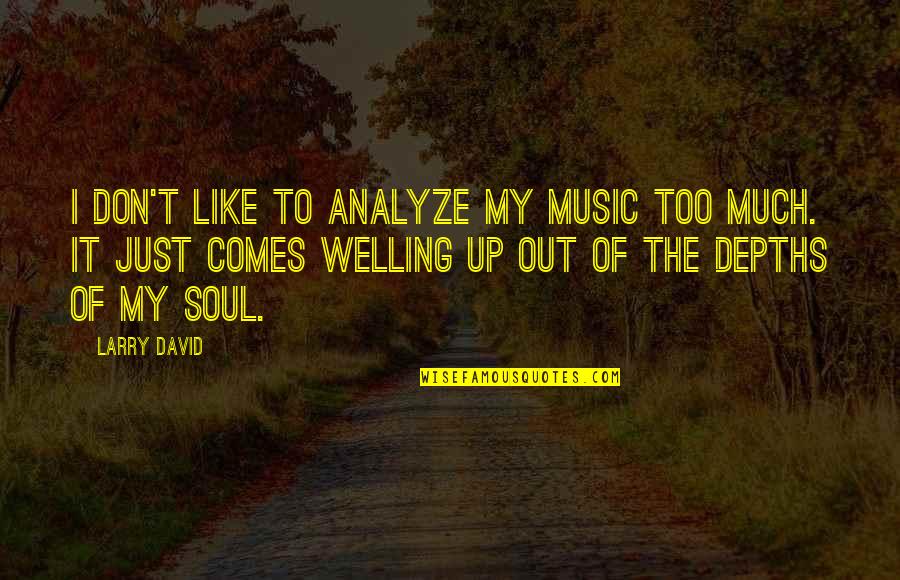 Welling Up Quotes By Larry David: I don't like to analyze my music too