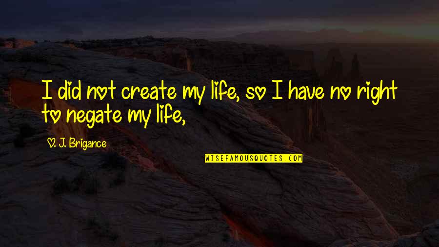 Wellpoint Quotes By O. J. Brigance: I did not create my life, so I