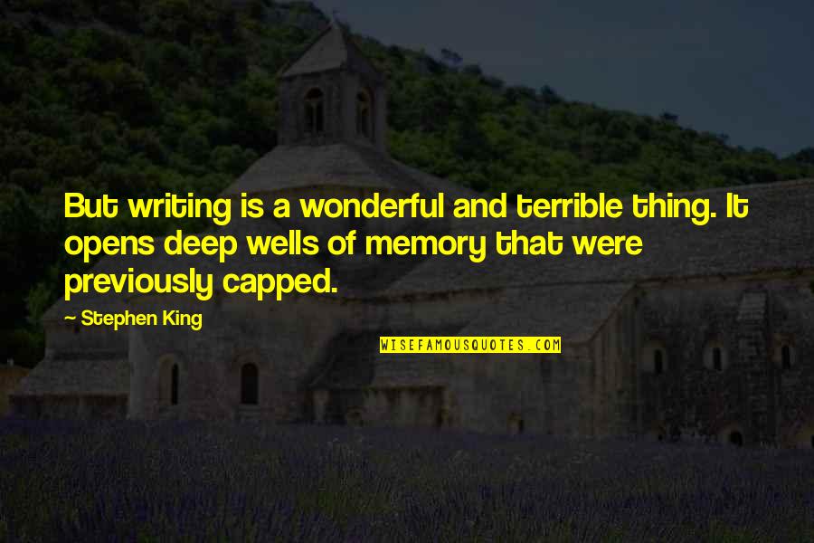 Wells Deep Quotes By Stephen King: But writing is a wonderful and terrible thing.