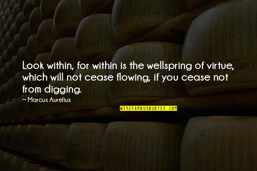 Wellspring Quotes By Marcus Aurelius: Look within, for within is the wellspring of Wellspring Quotes By Marcus Aurelius: Look within, for within is the wellspring of