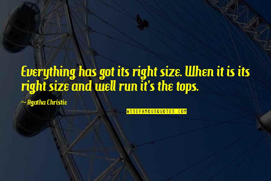 Wells's Quotes By Agatha Christie: Everything has got its right size. When it