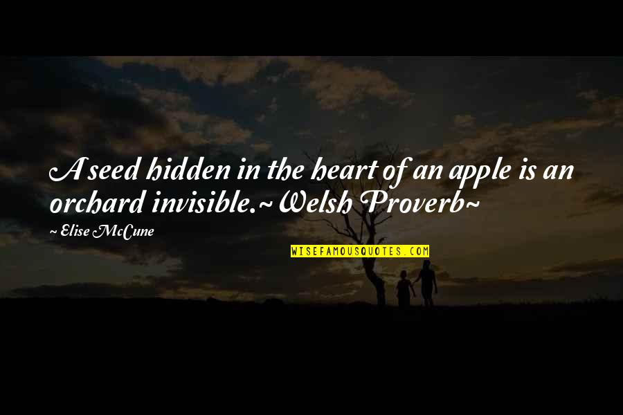 Welsh Proverb Quotes By Elise McCune: A seed hidden in the heart of an