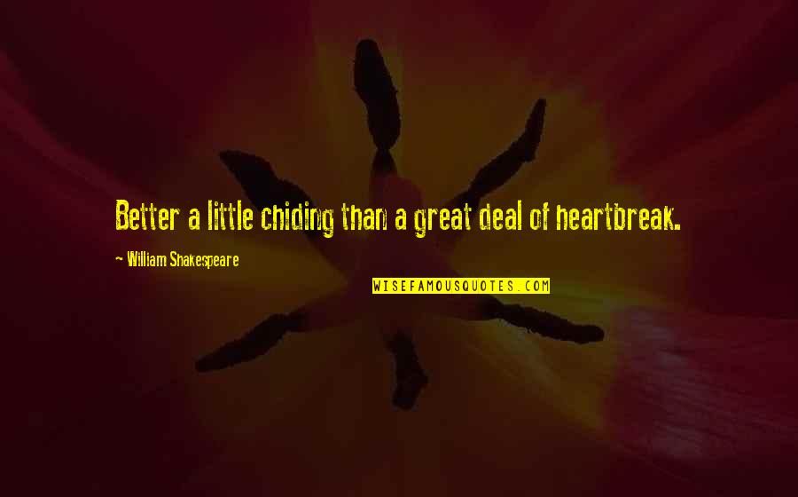 Weltering Plant Quotes By William Shakespeare: Better a little chiding than a great deal Weltering Plant Quotes By William Shakespeare: Better a little chiding than a great deal