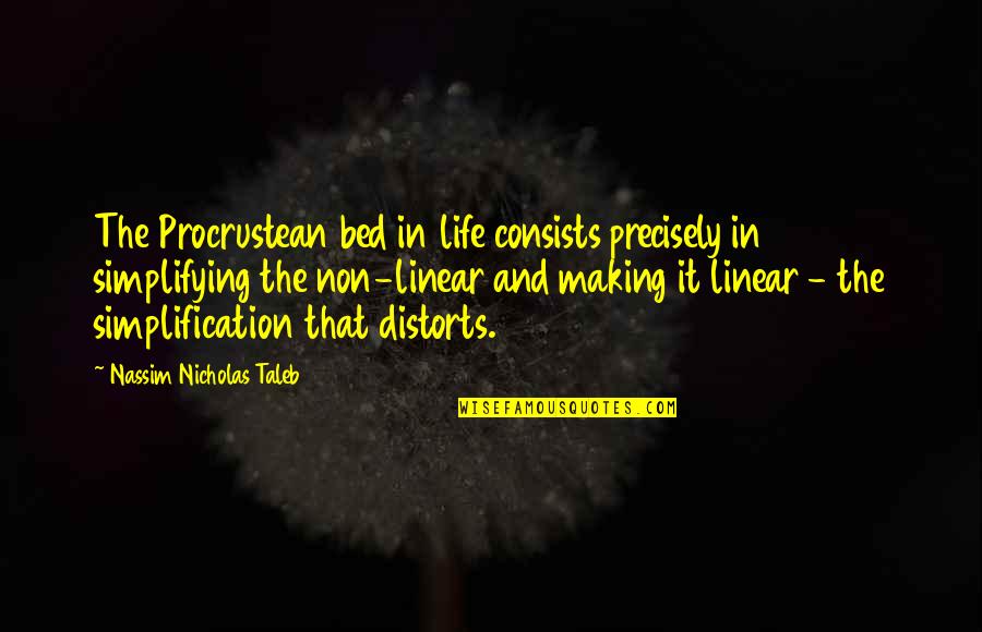 Welwood Quotes By Nassim Nicholas Taleb: The Procrustean bed in life consists precisely in